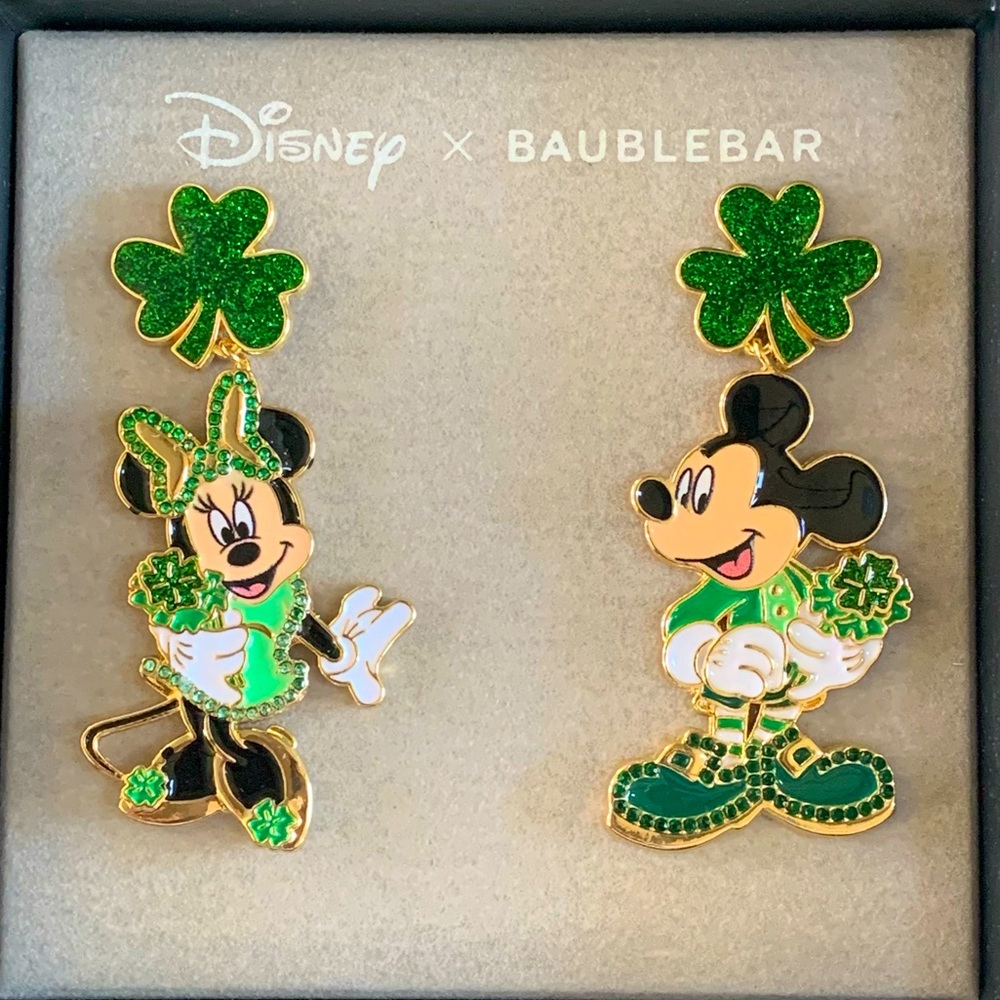 Disney X BaubleBar Mickey & Minnie St. Patty's Earrings